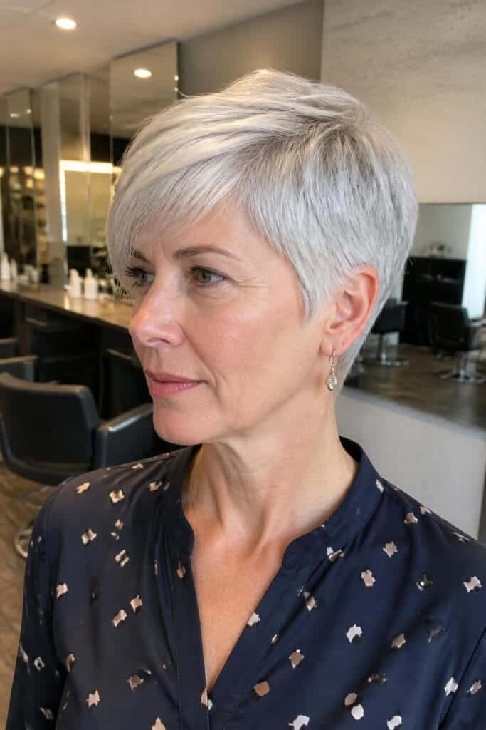 Pixie with Long Bangs