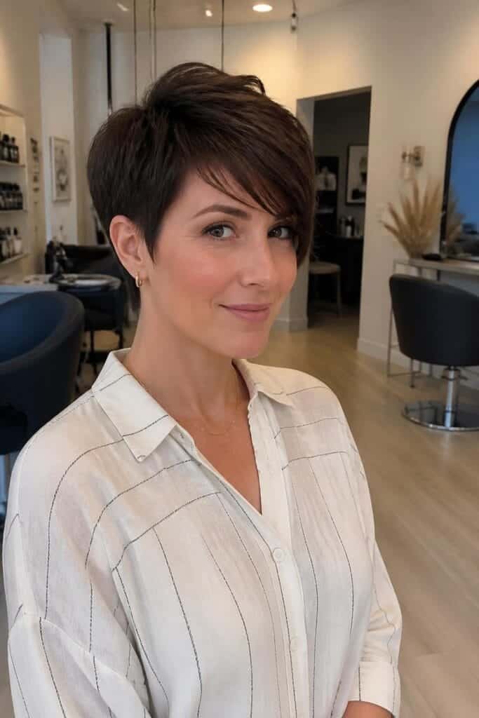 Pixie with Long Bangs