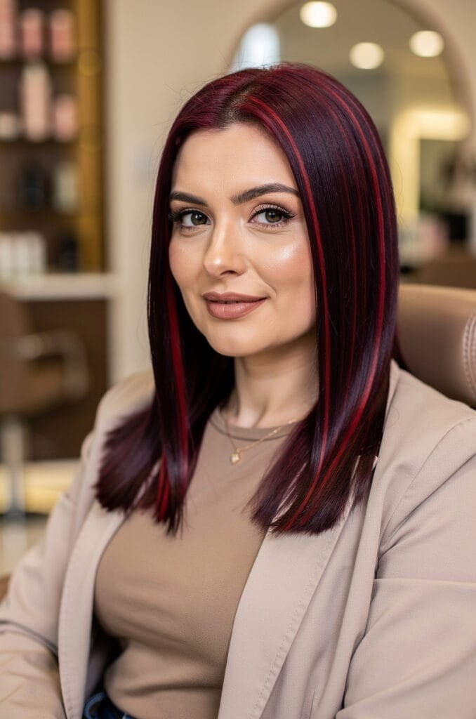Plum with Subtle Red Streaks
