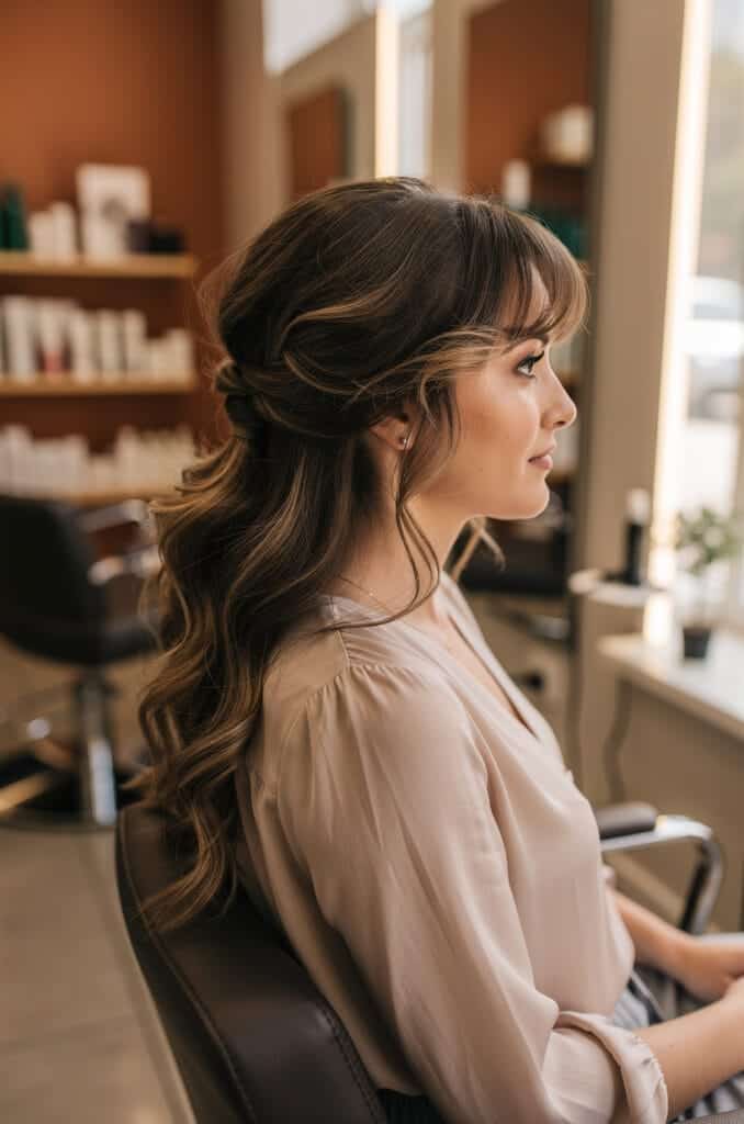 Ponytail with Bangs and Soft Waves