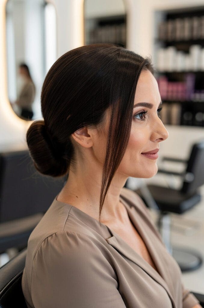 Side-Swept Low Bun