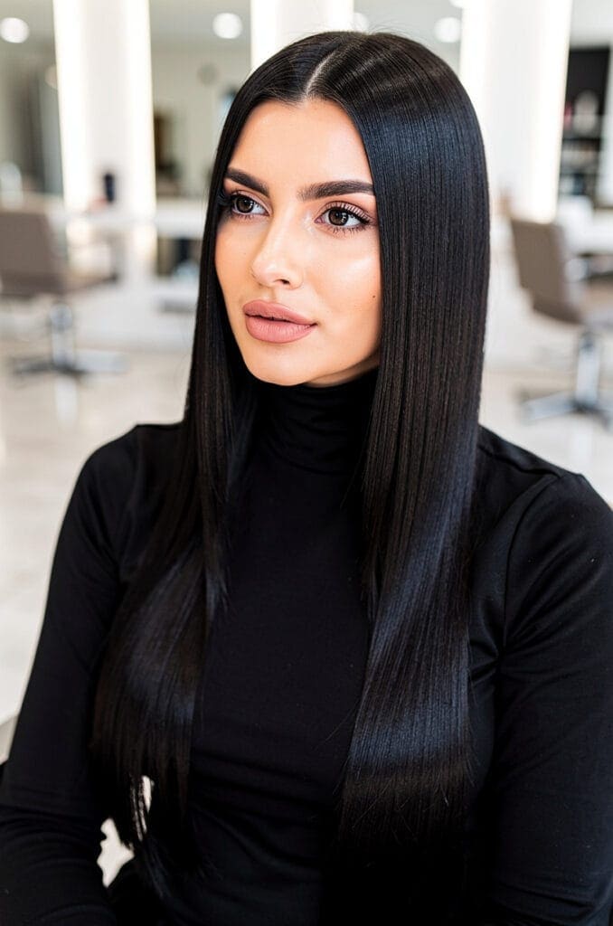 Sleek Middle Part