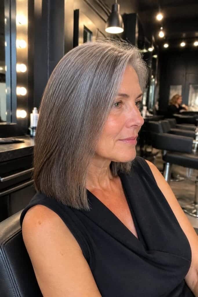 Sleek Straight Mid Length Cut