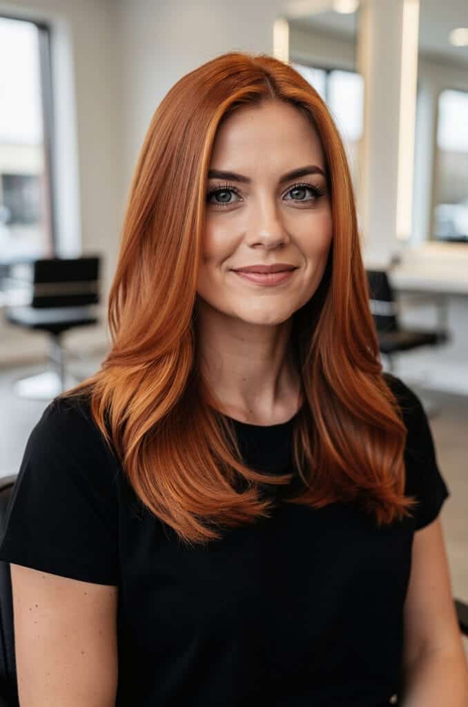 Soft Ginger Brown on Blonde Hair