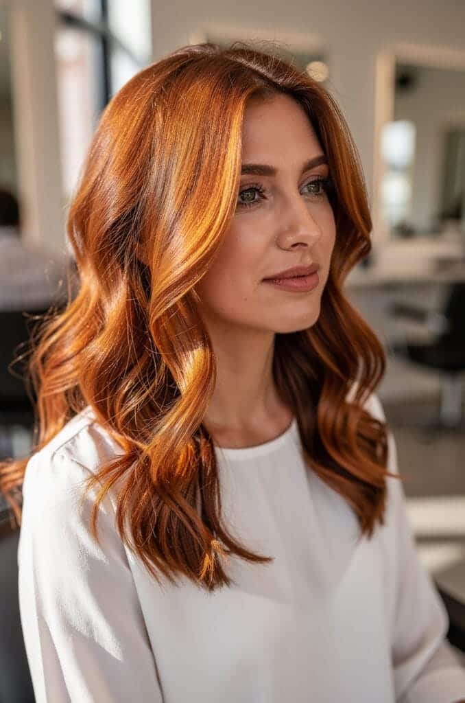 Soft Ginger Brown with Cinnamon Highlights