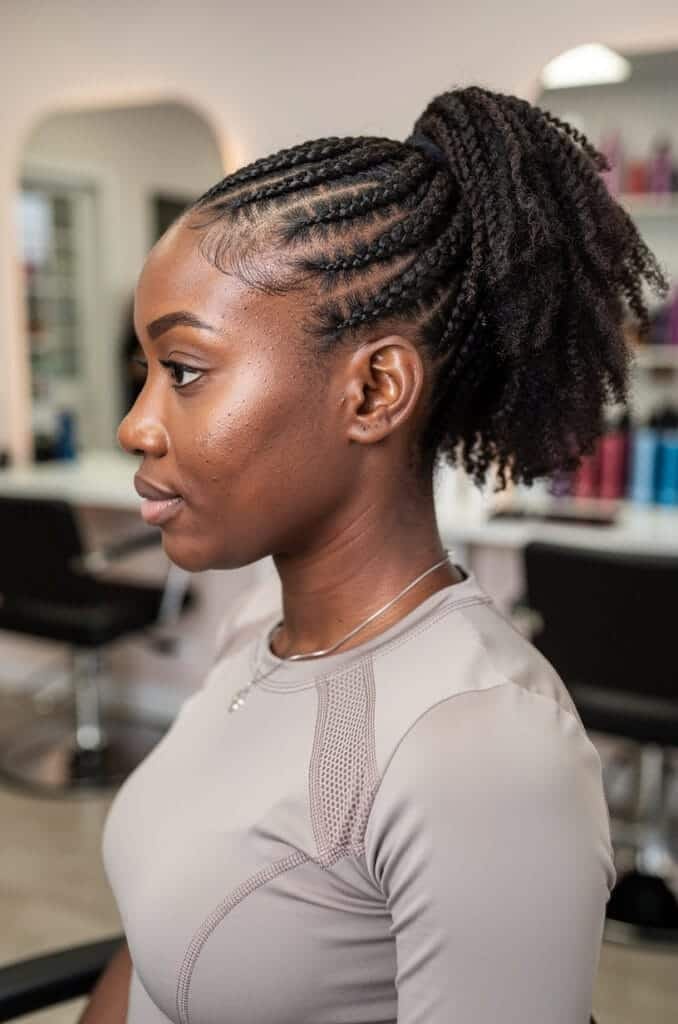 Stitch Braid High Ponytail Updo