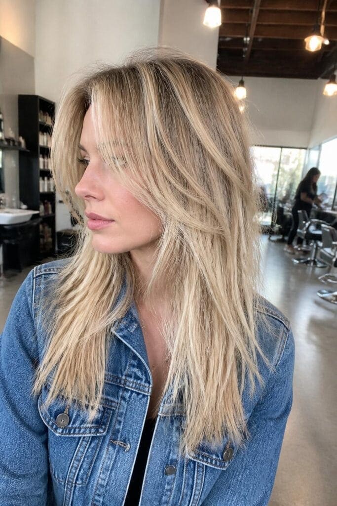 Textured Long Shag for Fine Hair