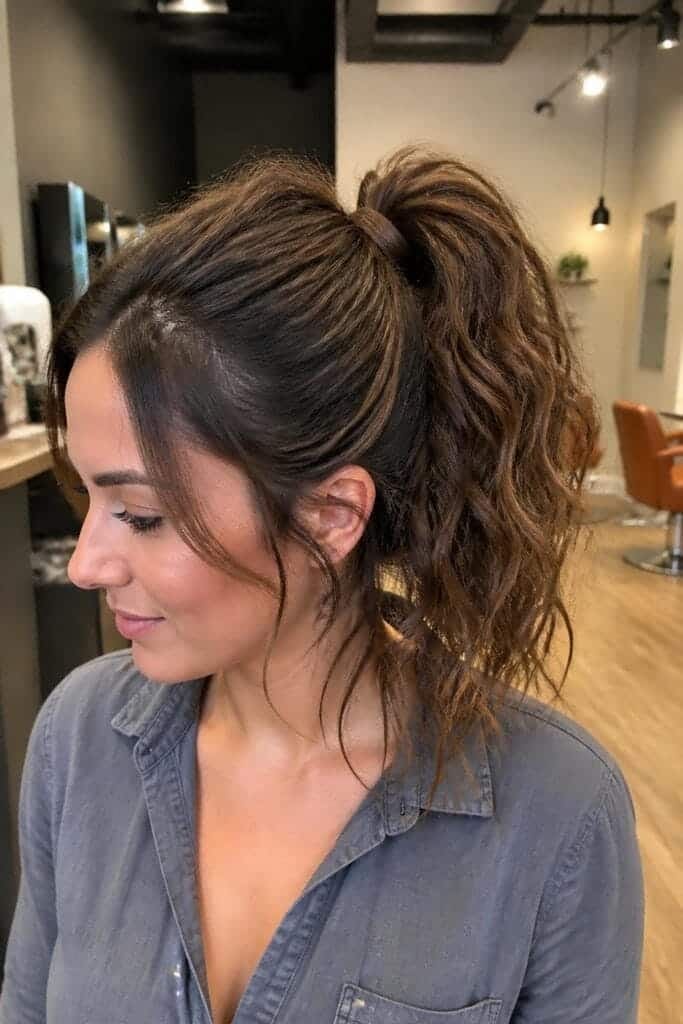 The Scrunched High Ponytail