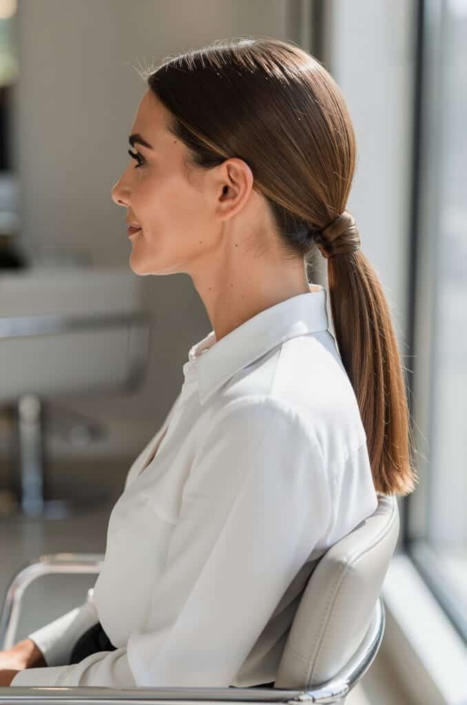 The Sleek Low Ponytail