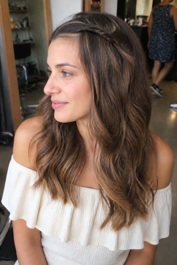 Tousled Beach Waves with Braids