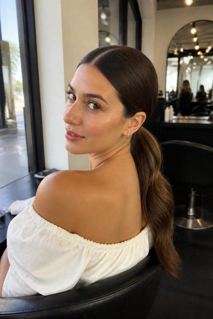 1. Classic Low Ponytail