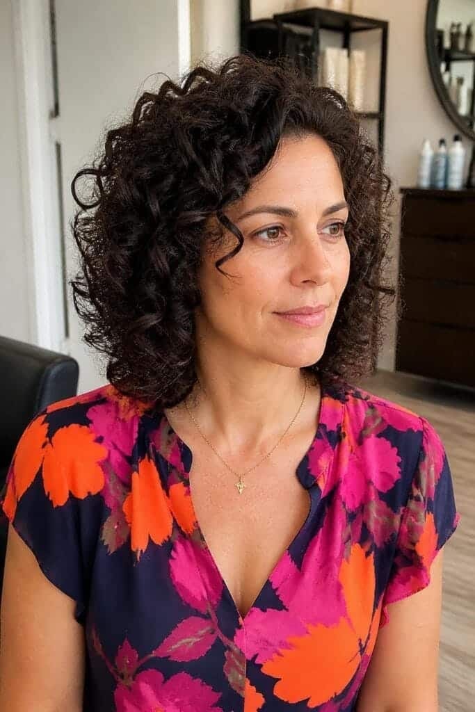 10. Curly Layered Cut with Volume