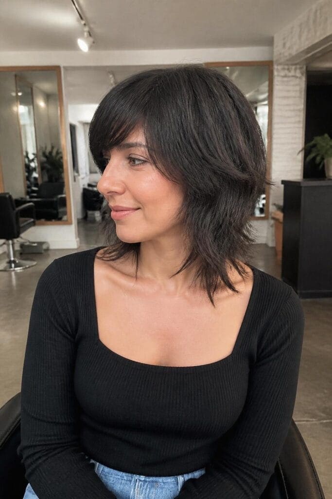 11. The Shag with Side-Swept Bangs