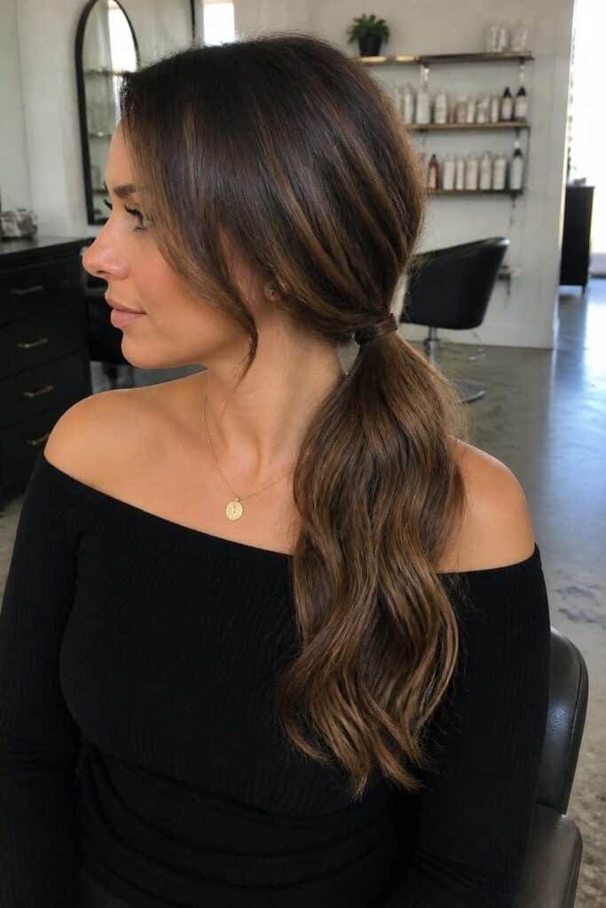 12. Low Side Ponytail with Waves