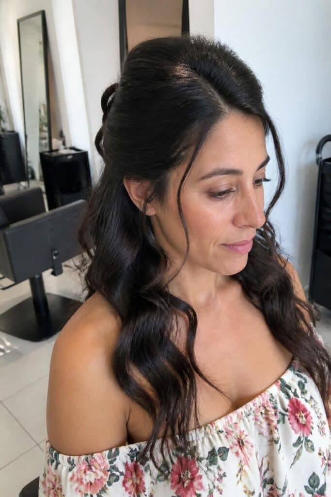 3. Half Up Half Down with Waves