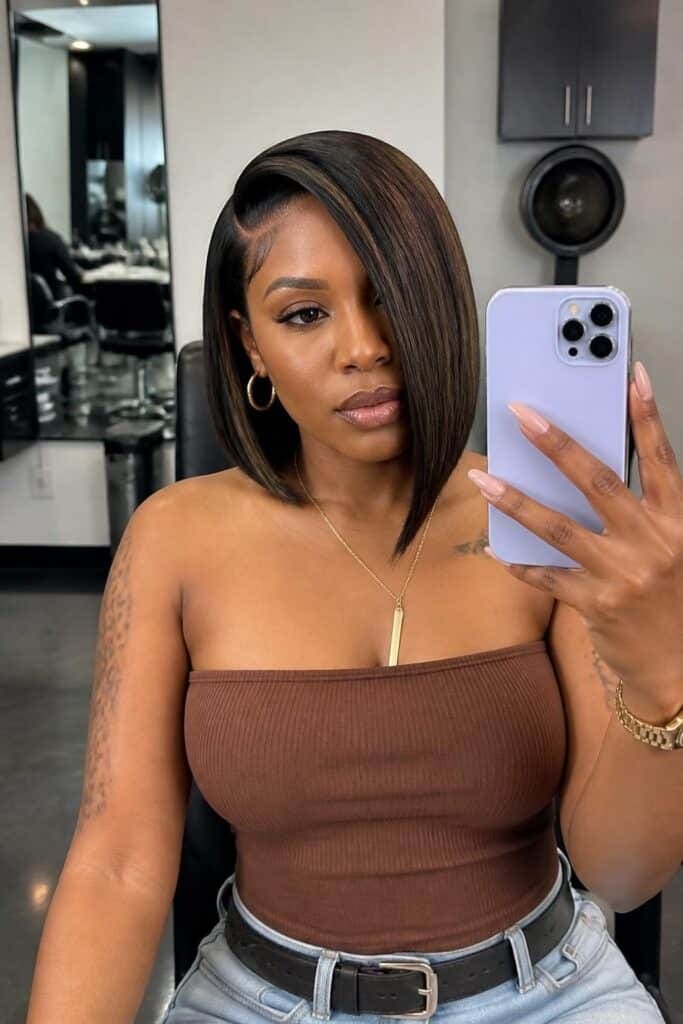Asymmetrical Bob with Angled Cut