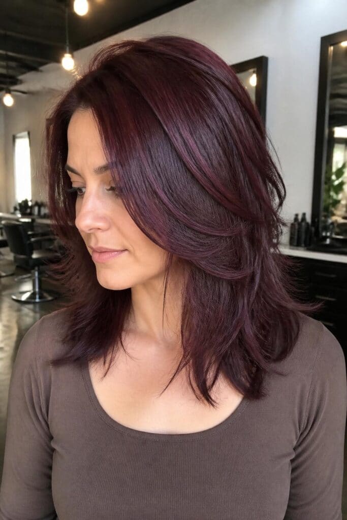 Auburn with Red Violet Tones