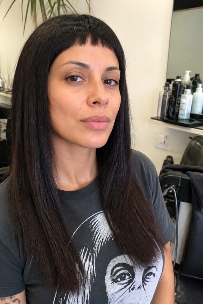 Baby Bangs with Straight Hair