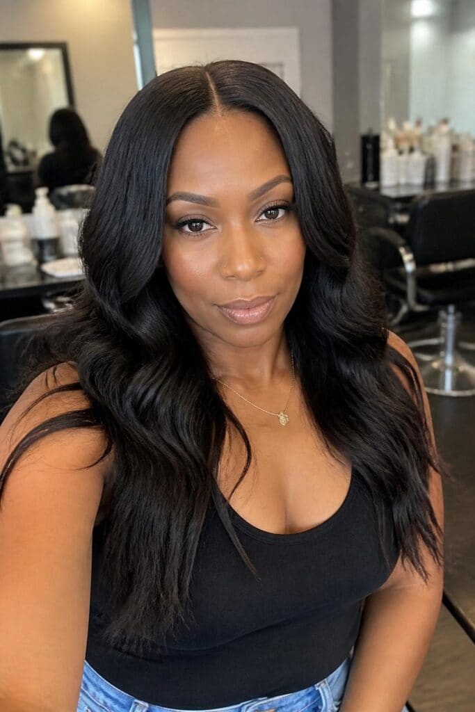 Beachy Waves with Center Part