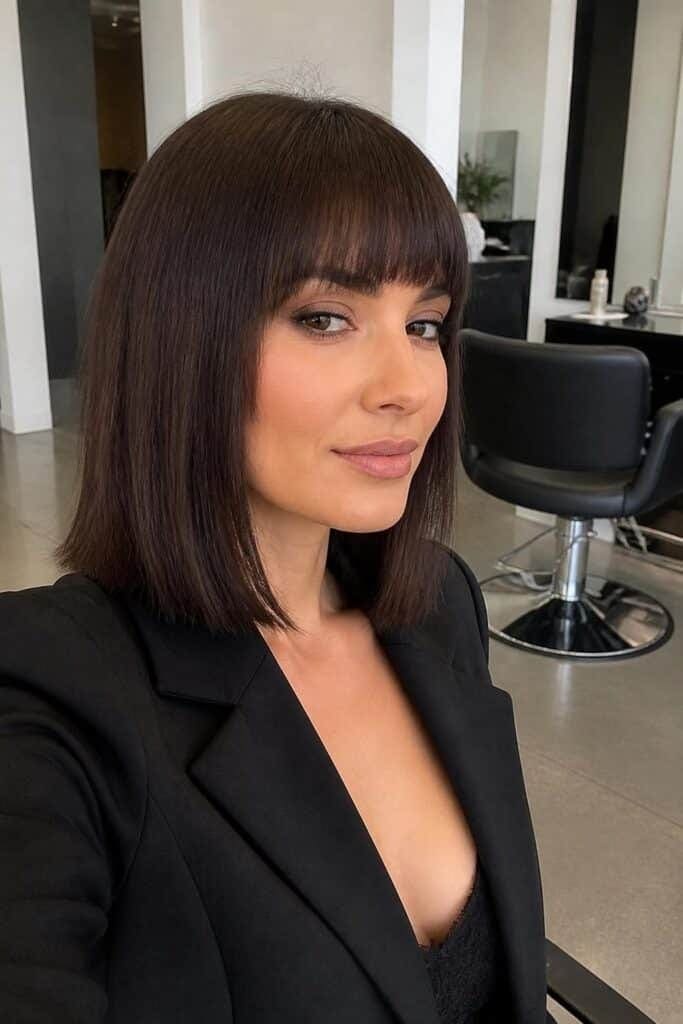 Blunt Bangs with Straight Lob