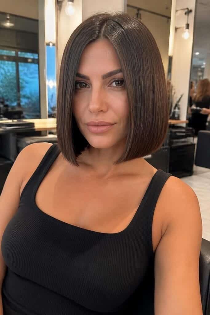 Blunt Bob with Middle Part