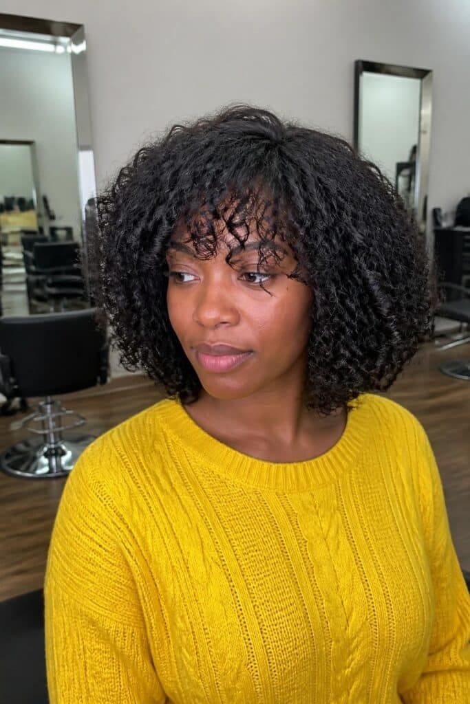 Bob with Curly Bangs