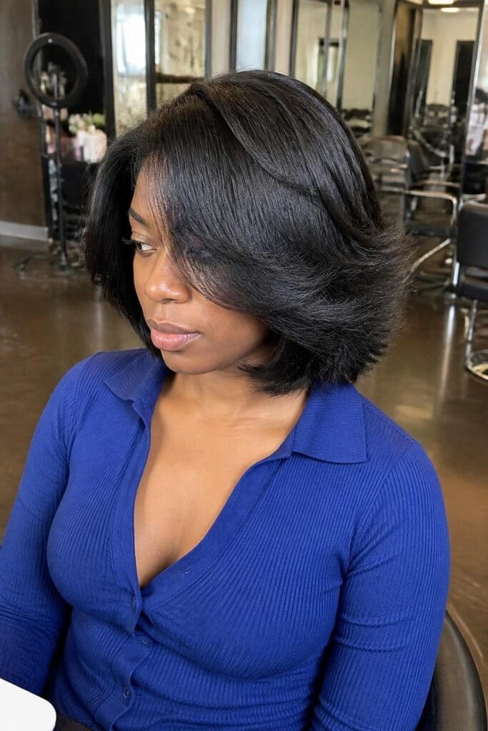 Bob with Feathered Ends