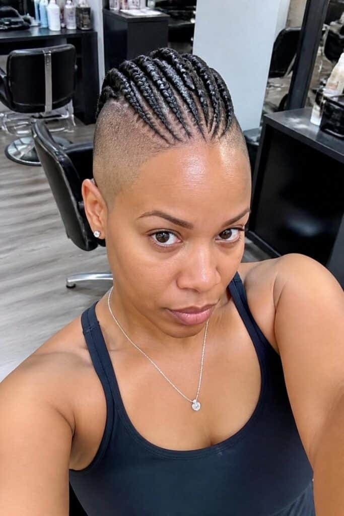 Braided Mohawk with Shaved Sides