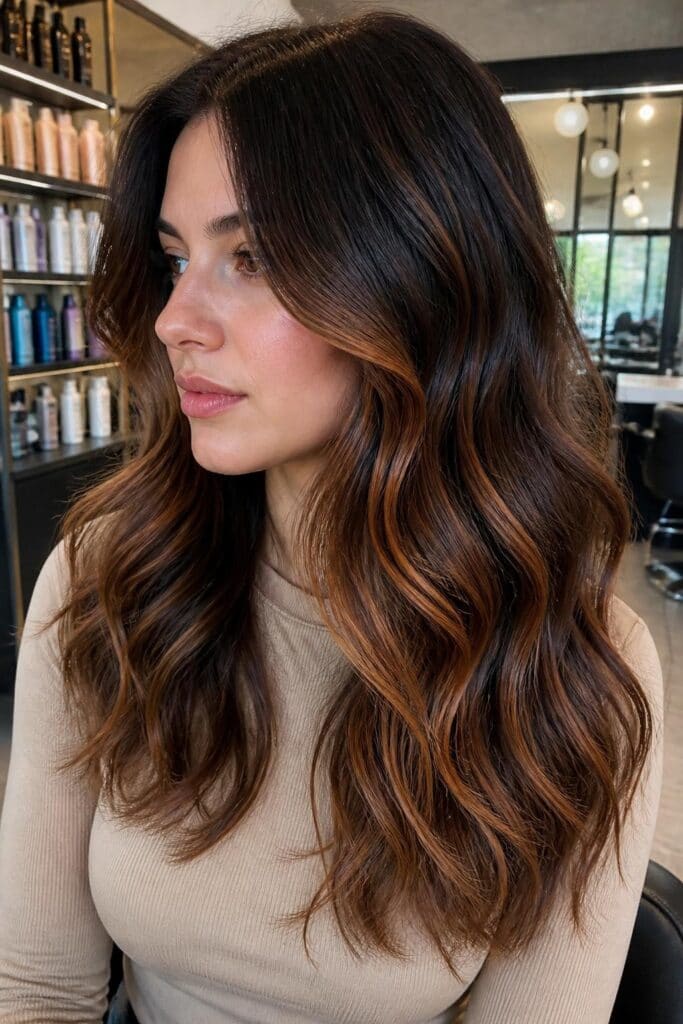 Bronde Balayage with Copper Tones