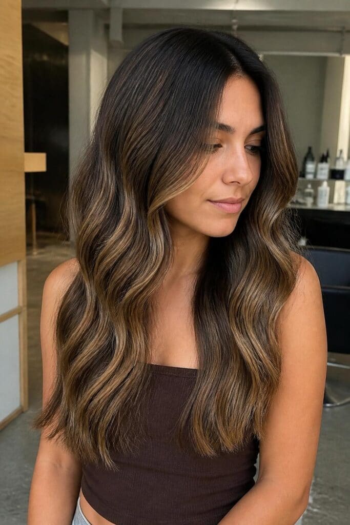 Bronde Balayage with Dark Brown Base