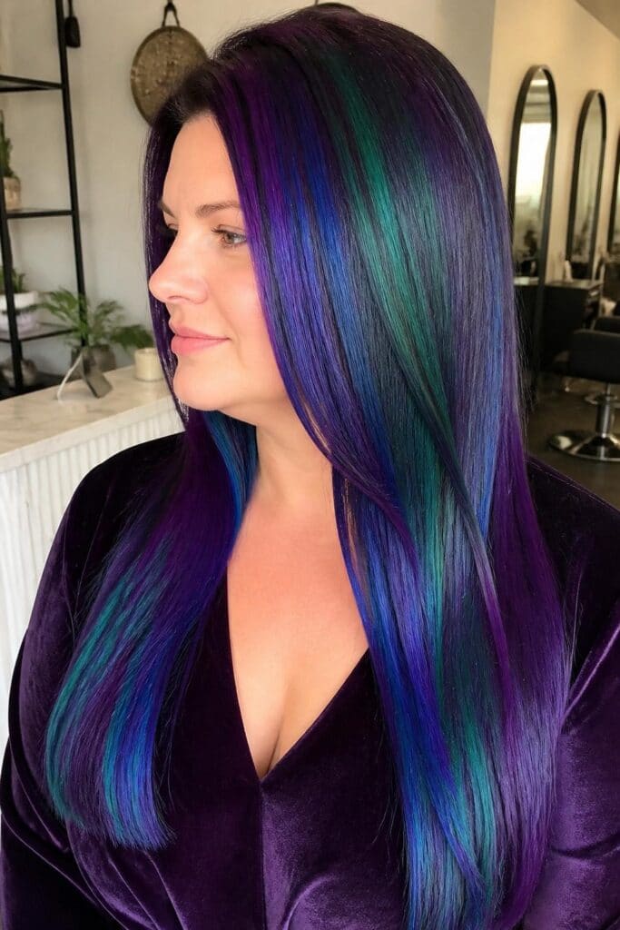 Calico with Deep Purple and Emerald