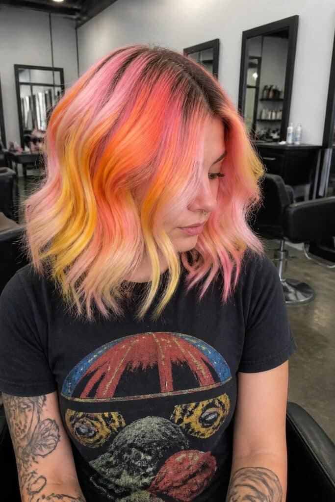 Calico with Pastel and Neon Mix