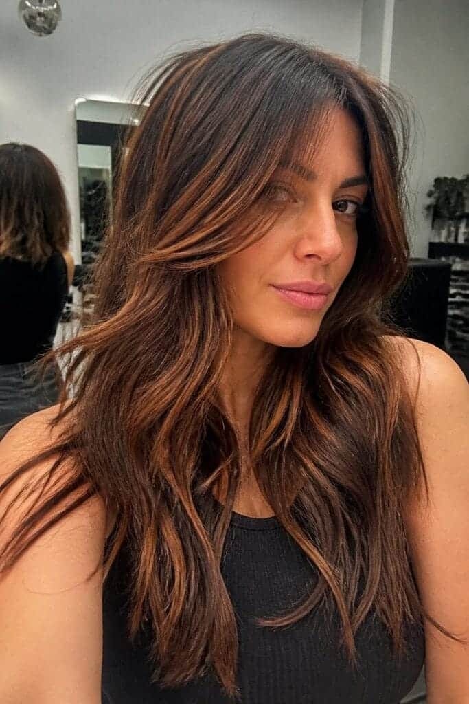 Cocoa Brown with Copper Highlights