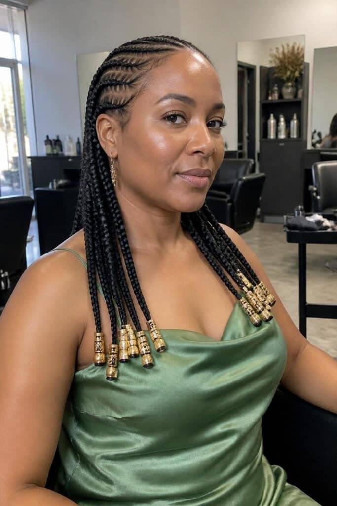 Cornrows with Beaded Accents