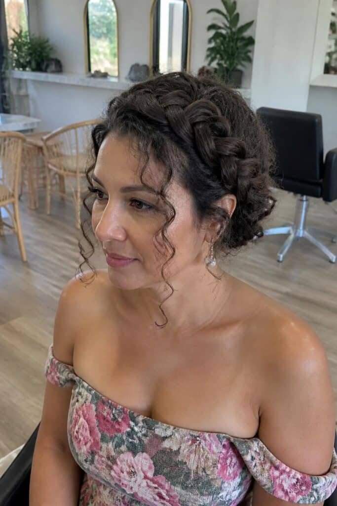 Curly Halo Braid with Volume