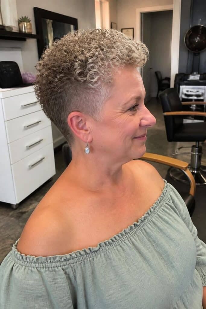 Curly Pixie with Fade