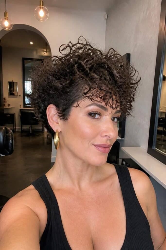 Curly Pixie with Volume