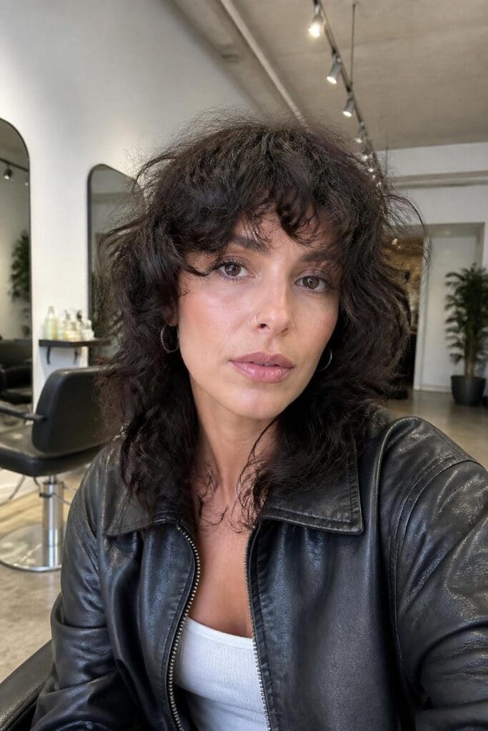 Curly Shag with Bangs