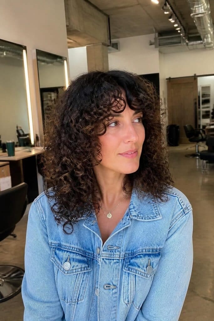 Curly Shag with Bangs