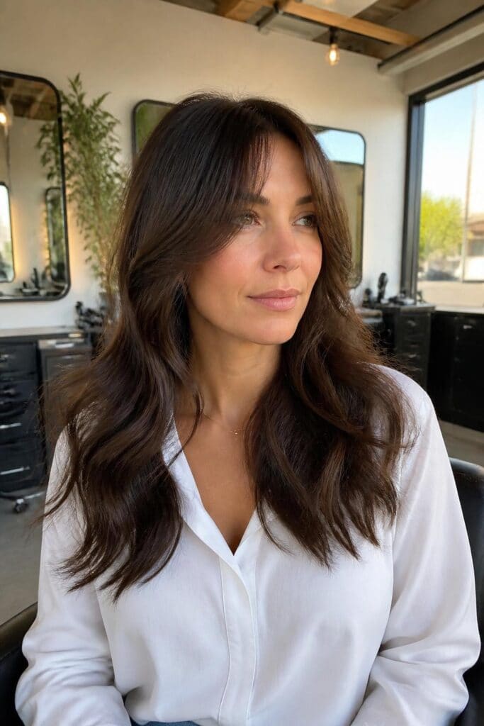 Curtain Bangs with Long Layers