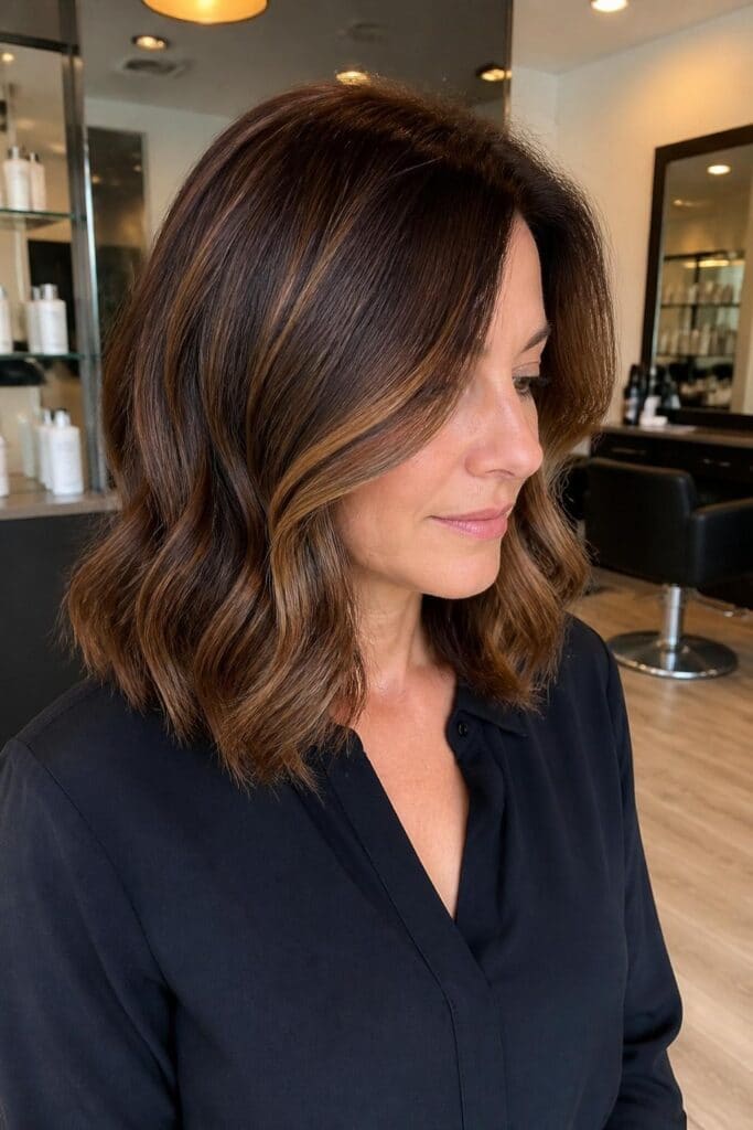 Dark Auburn with Blonde Babylights