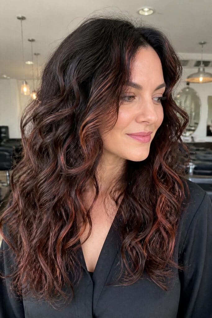 Dark Auburn with Rose Gold Accents