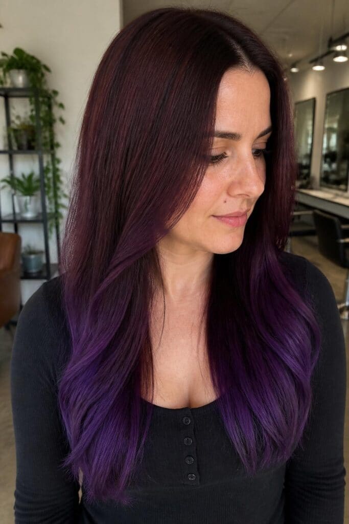 Dark Auburn with Violet Ends