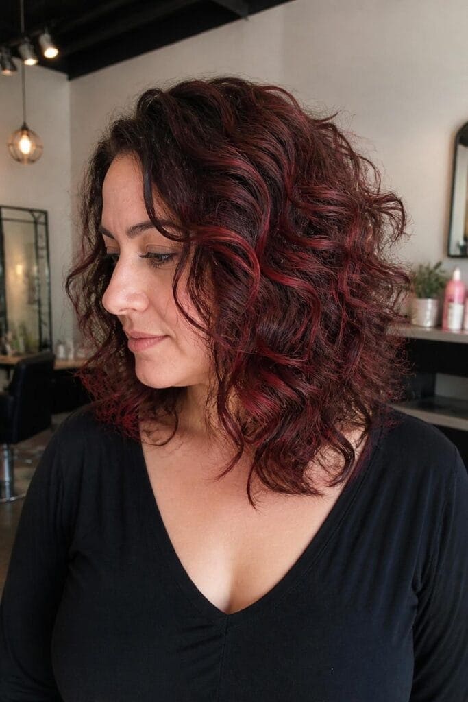 Dark Ginger with Burgundy Highlights