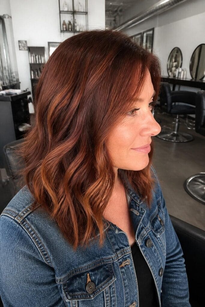 Dark Ginger with Caramel Highlights