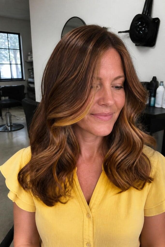 Dark Ginger with Golden Blonde Streaks
