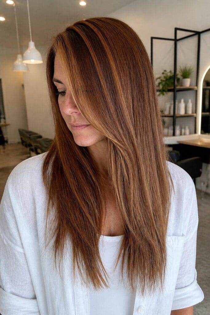 Dark Ginger with Honey Blonde Babylights