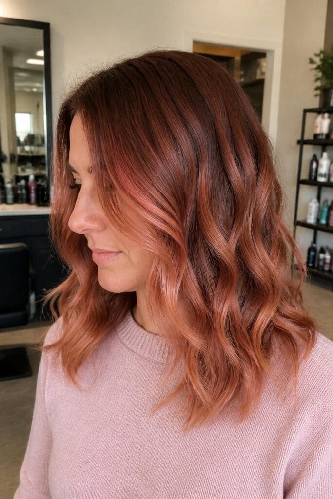 Dark Ginger with Rose Gold Tones