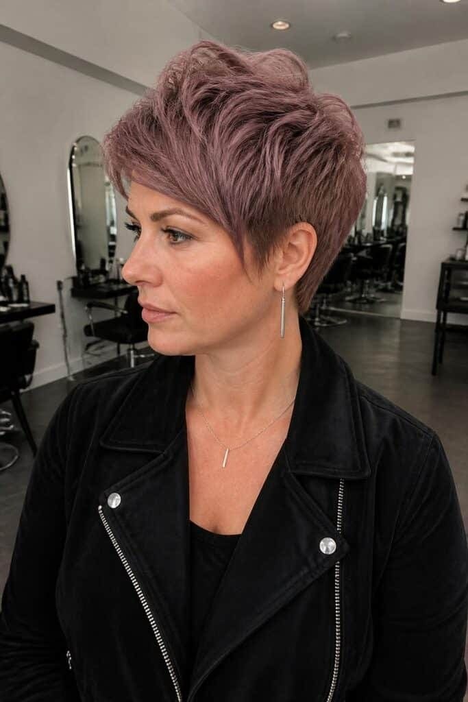 Dusty Mauve on Short Hair