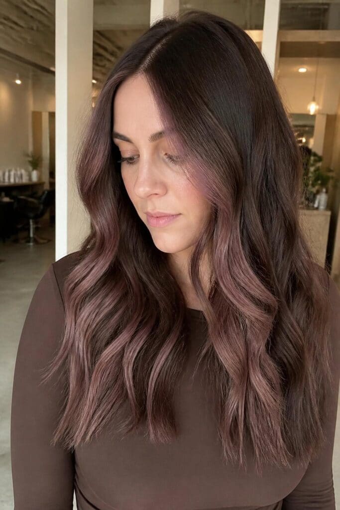 Dusty Mauve with Chocolate Base